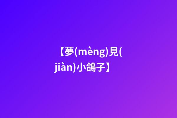 【夢(mèng)見(jiàn)小鴿子】