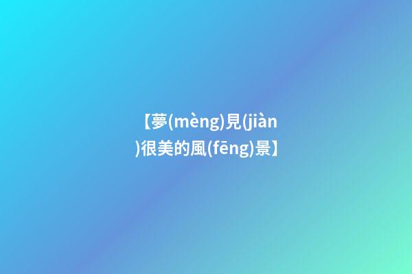 【夢(mèng)見(jiàn)很美的風(fēng)景】