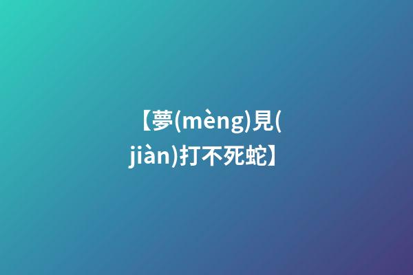 【夢(mèng)見(jiàn)打不死蛇】