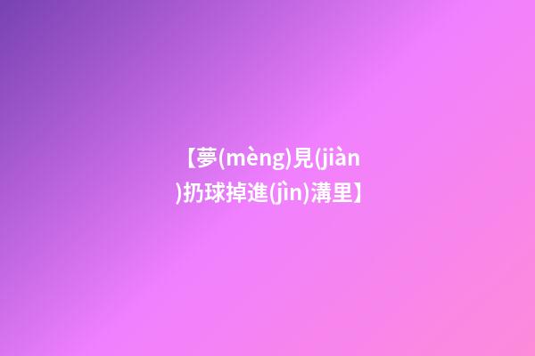【夢(mèng)見(jiàn)扔球掉進(jìn)溝里】