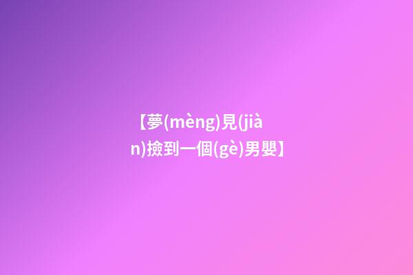 【夢(mèng)見(jiàn)撿到一個(gè)男嬰】