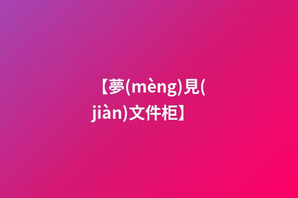 【夢(mèng)見(jiàn)文件柜】