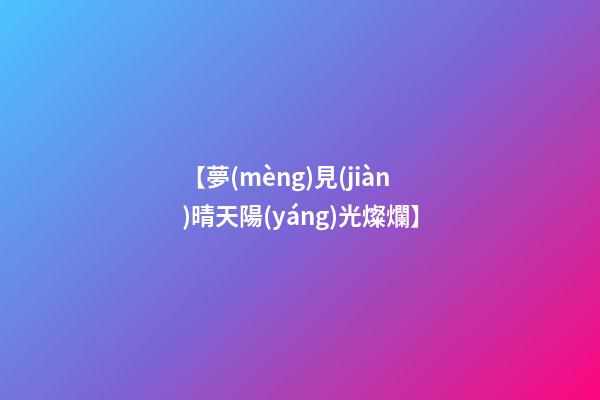 【夢(mèng)見(jiàn)晴天陽(yáng)光燦爛】