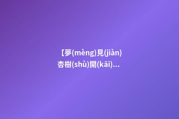 【夢(mèng)見(jiàn)杏樹(shù)開(kāi)花】