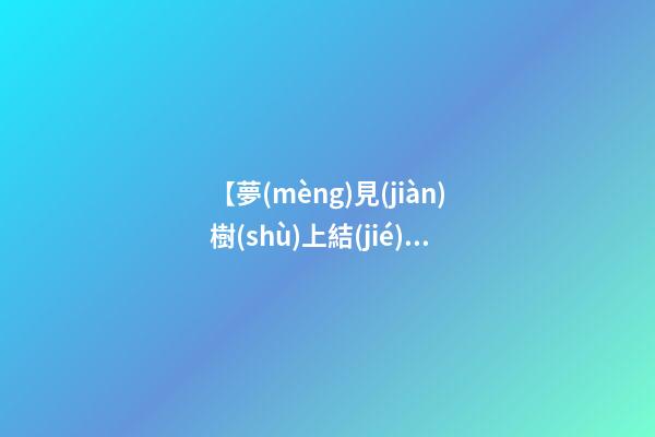 【夢(mèng)見(jiàn)樹(shù)上結(jié)滿了紅棗】