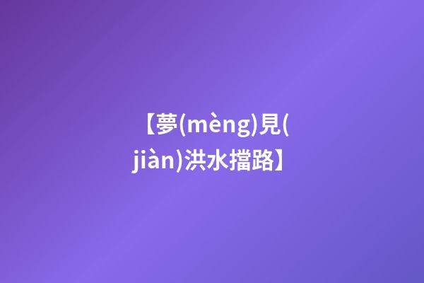 【夢(mèng)見(jiàn)洪水擋路】