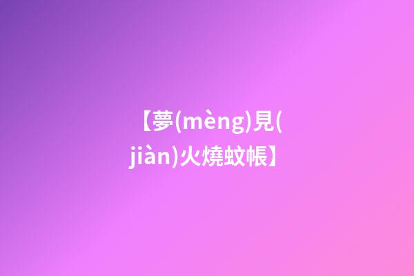 【夢(mèng)見(jiàn)火燒蚊帳】
