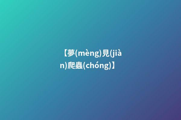 【夢(mèng)見(jiàn)爬蟲(chóng)】