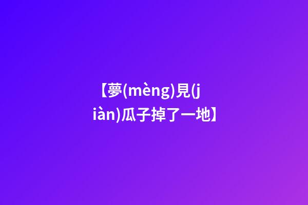 【夢(mèng)見(jiàn)瓜子掉了一地】