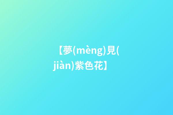 【夢(mèng)見(jiàn)紫色花】