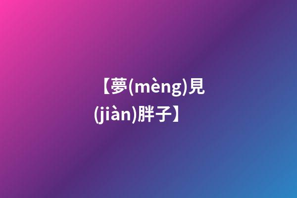 【夢(mèng)見(jiàn)胖子】