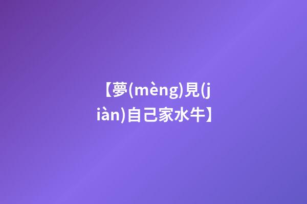 【夢(mèng)見(jiàn)自己家水牛】