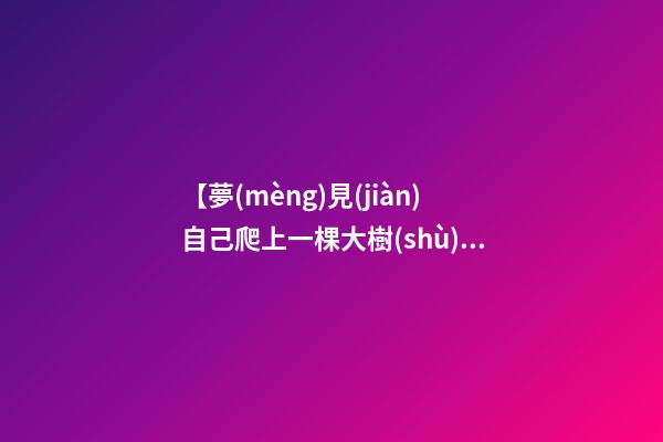 【夢(mèng)見(jiàn)自己爬上一棵大樹(shù)】