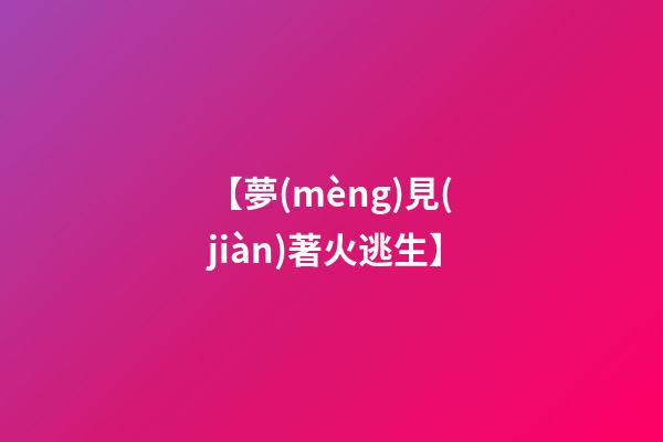 【夢(mèng)見(jiàn)著火逃生】