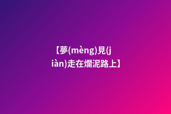 【夢(mèng)見(jiàn)走在爛泥路上】