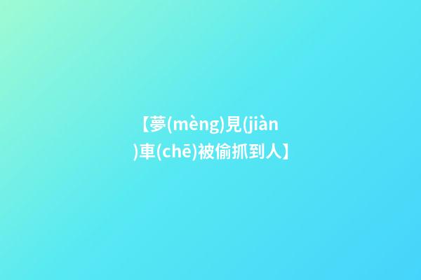 【夢(mèng)見(jiàn)車(chē)被偷抓到人】