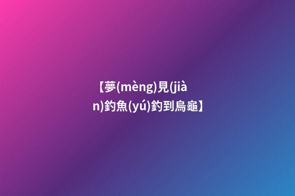 【夢(mèng)見(jiàn)釣魚(yú)釣到烏龜】