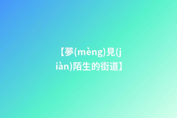 【夢(mèng)見(jiàn)陌生的街道】