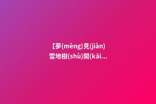 【夢(mèng)見(jiàn)雪地樹(shù)開(kāi)花】
