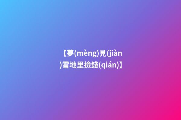 【夢(mèng)見(jiàn)雪地里撿錢(qián)】