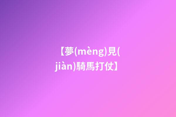 【夢(mèng)見(jiàn)騎馬打仗】