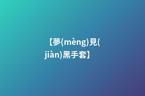 【夢(mèng)見(jiàn)黑手套】