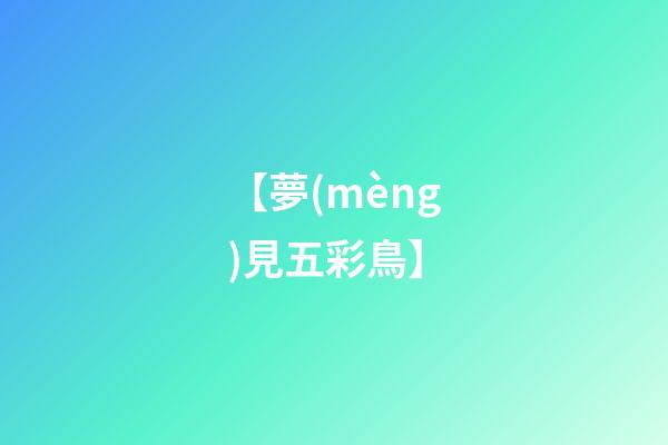 【夢(mèng)見五彩鳥】