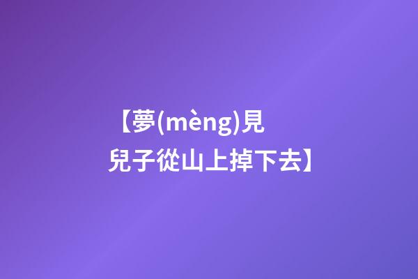 【夢(mèng)見兒子從山上掉下去】