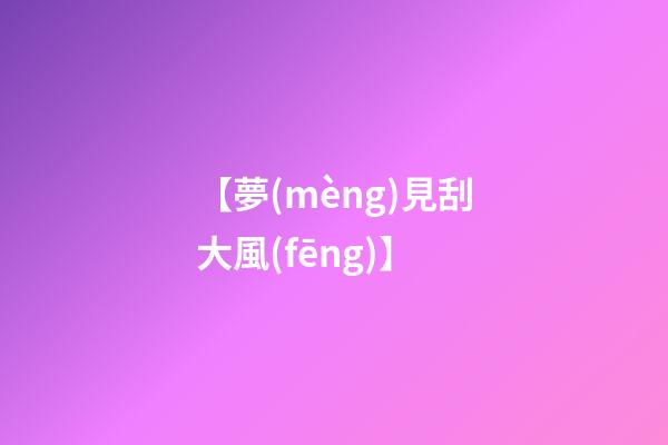 【夢(mèng)見刮大風(fēng)】