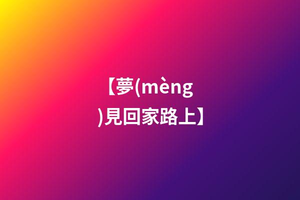 【夢(mèng)見回家路上】