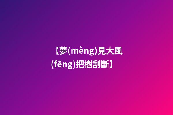 【夢(mèng)見大風(fēng)把樹刮斷】