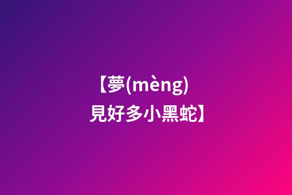 【夢(mèng)見好多小黑蛇】