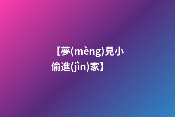 【夢(mèng)見小偷進(jìn)家】