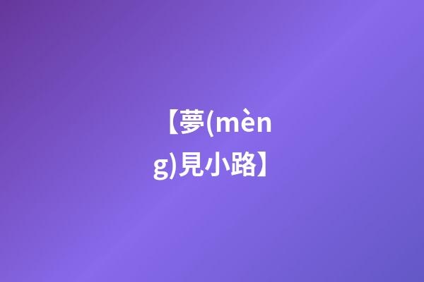 【夢(mèng)見小路】