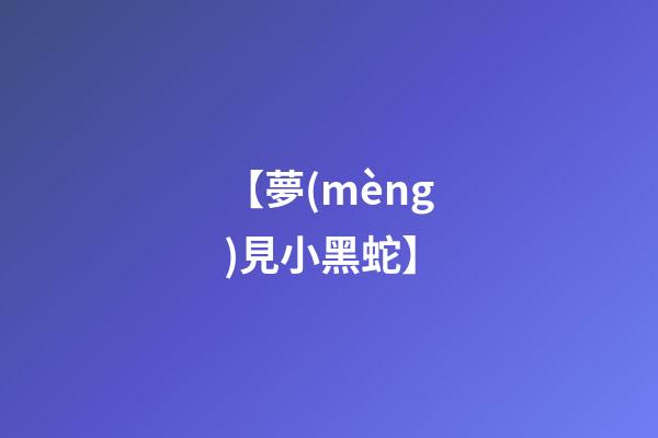 【夢(mèng)見小黑蛇】