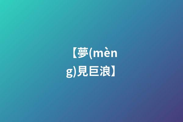 【夢(mèng)見巨浪】