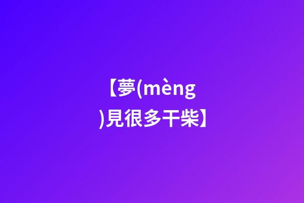 【夢(mèng)見很多干柴】