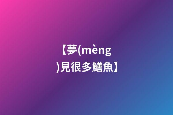 【夢(mèng)見很多鱔魚】