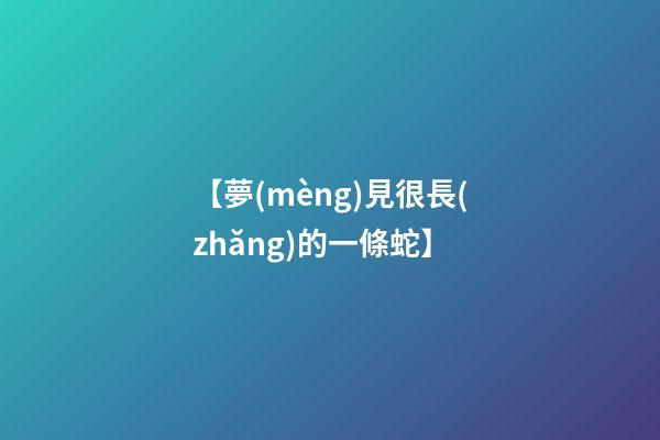 【夢(mèng)見很長(zhǎng)的一條蛇】