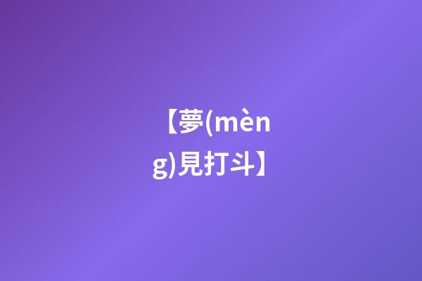 【夢(mèng)見打斗】