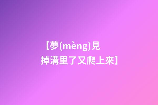 【夢(mèng)見掉溝里了又爬上來】
