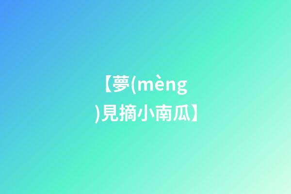 【夢(mèng)見摘小南瓜】