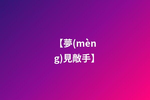 【夢(mèng)見敵手】