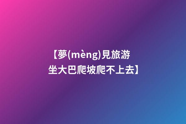 【夢(mèng)見旅游坐大巴爬坡爬不上去】