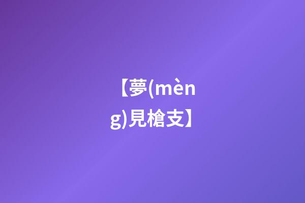【夢(mèng)見槍支】