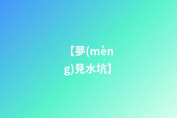 【夢(mèng)見水坑】