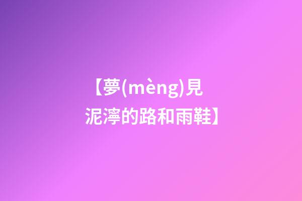 【夢(mèng)見泥濘的路和雨鞋】