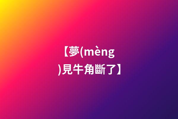 【夢(mèng)見牛角斷了】