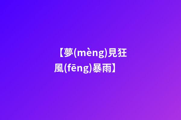 【夢(mèng)見狂風(fēng)暴雨】