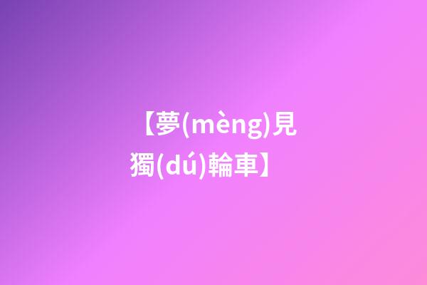 【夢(mèng)見獨(dú)輪車】